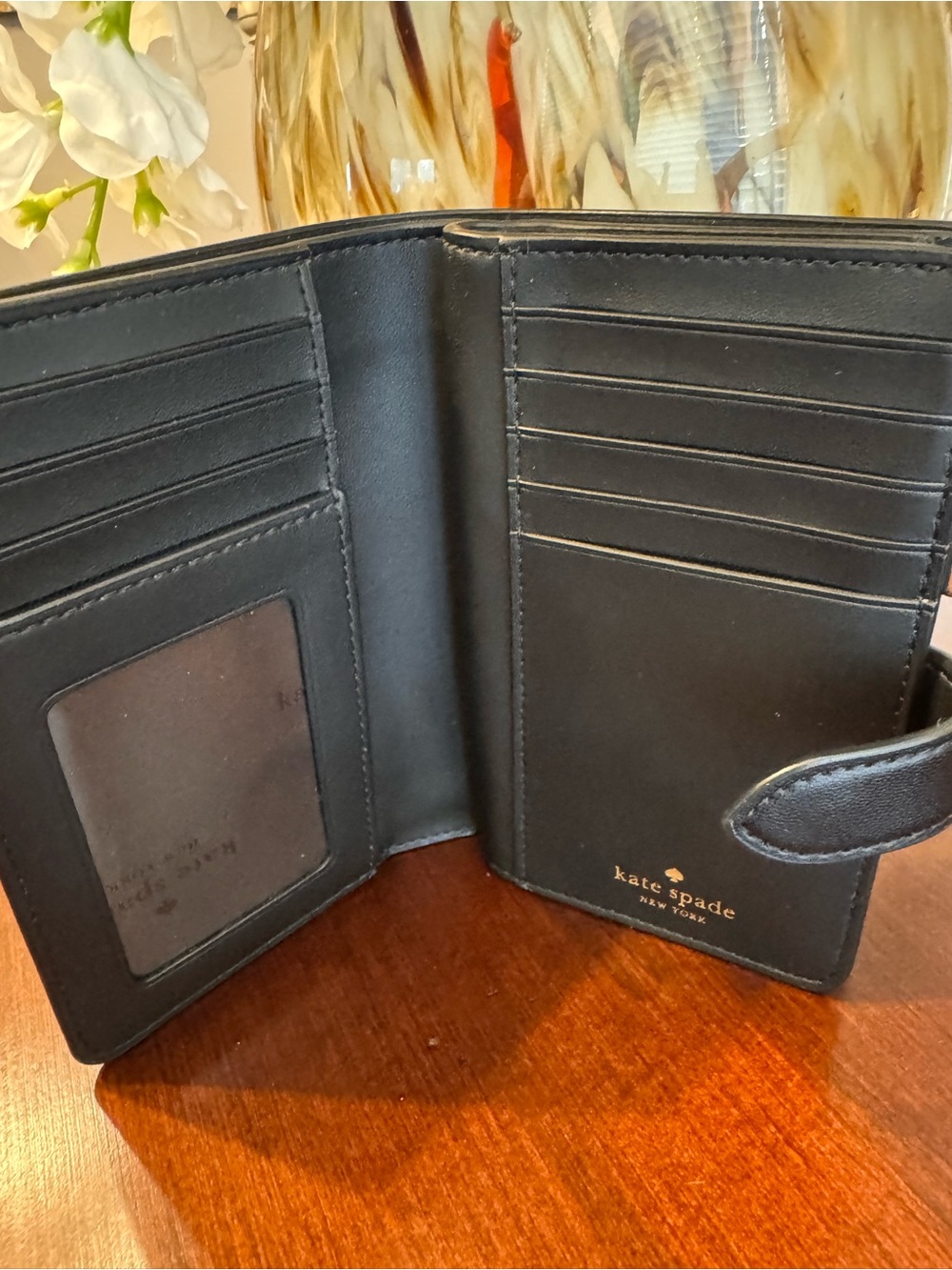 kate spade Black & Cream Heart-Club Pattern Wallet - Picture 4 of 8